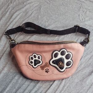 Pink Paw Print Fanny Pack